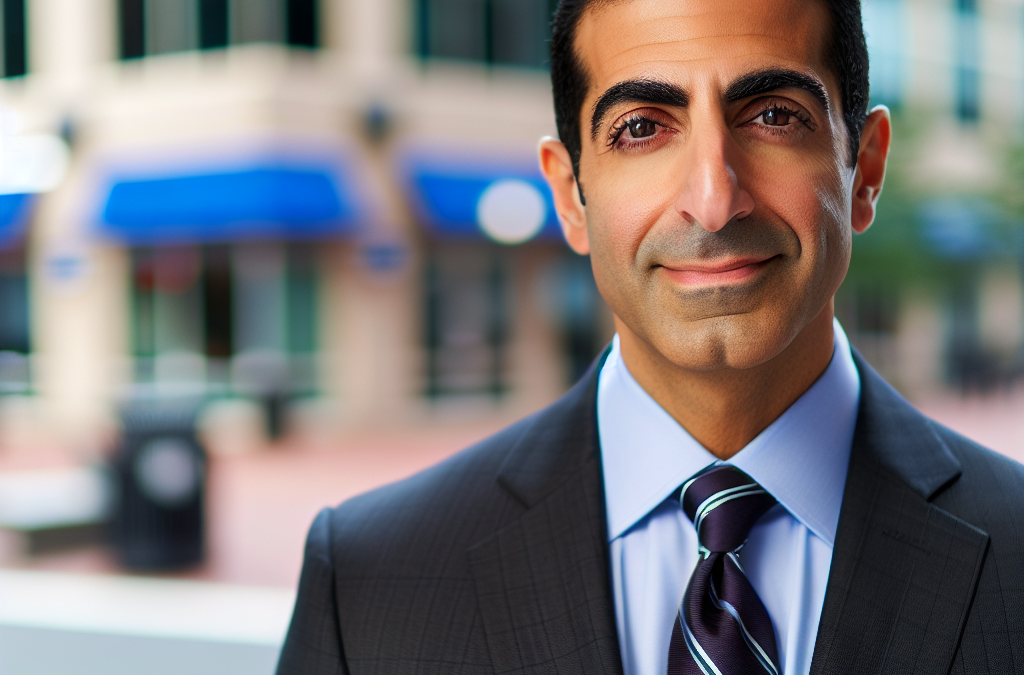 Entrepreneur in a downtown New Jersey setting representing motivation, education, and community leadership