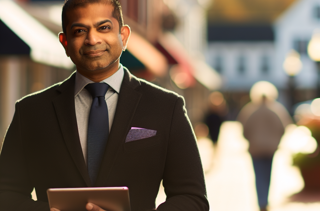 Entrepreneur and community-focused business leader in a New Jersey downtown setting